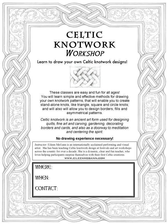 celtic knot workshop poster